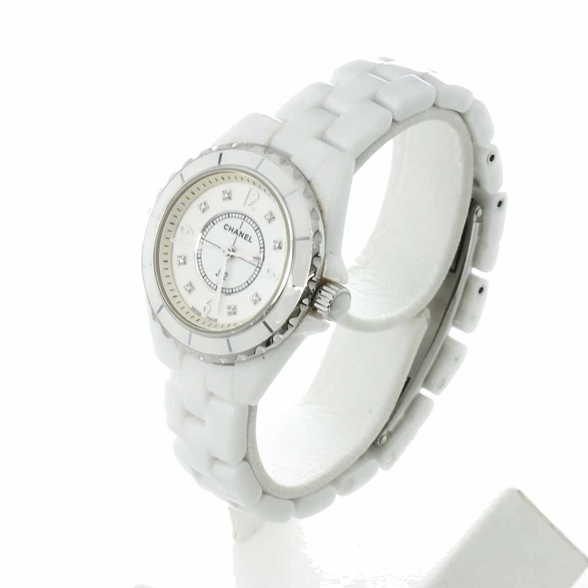 【新品未使用】CHANELＪ１２レディース　２９MMセラミック・８Ｐ　クォーツ CHANEL - シャネル CHANEL J12 レディース クォーツ 腕時計 SS