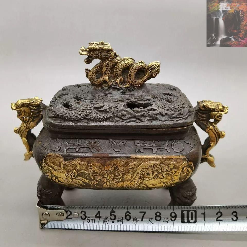 銅 細工 香炉 香道具 茶道具 装飾品 工芸品 置物 銅 細工 茶道具 香道具 弥勒仏心経 香炉 装飾品 工芸品 美術品 置物