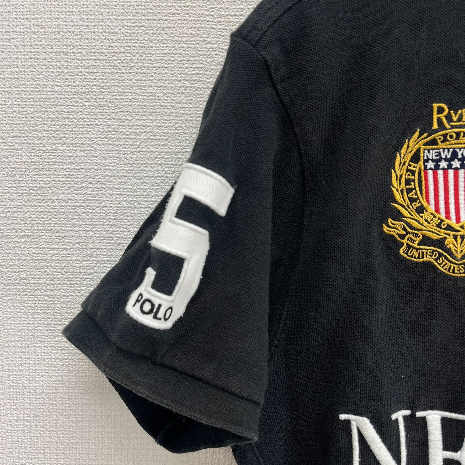 POLO RALPH LAUREN フレンチスリーブ ビッグ刺繍ロゴ 鹿の子
