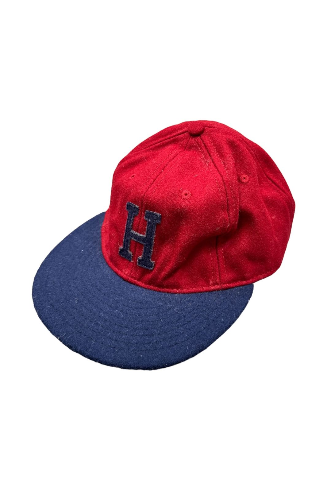 90's USA製 EBBETS FIELD FLANNELS エベッツフィールドフランネルズ 帽子 レッド系 ワッペン付 ユニセックス サイズ 7  3/8 相当 ヴィンテージ ネ 単 - 売り出し正規品