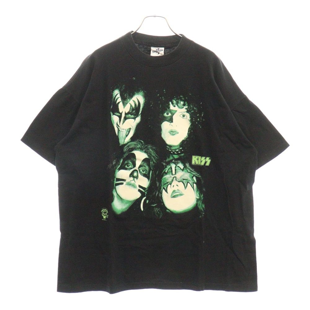 VINTAGE (ヴィンテージ) 90s KISS Glow In The Dark Tour Promo Tee キッス バンド フロントプリント半袖Tシャツ カットソー ブラック