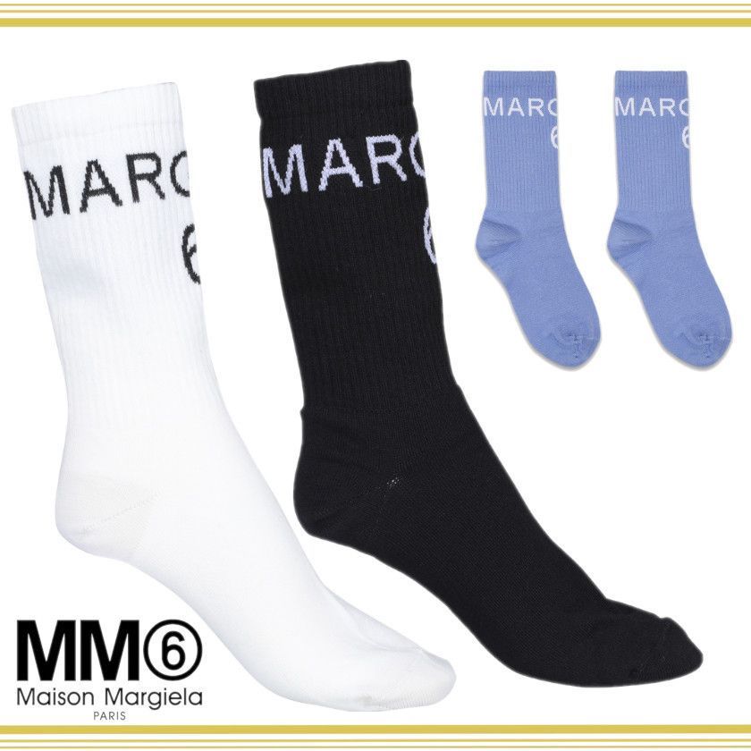 関送込★MM6 MAISON MARGIELA★ロゴ ソックス MM6 Maison Margiela エムエムシックス Margiela6 ロゴ ソックス