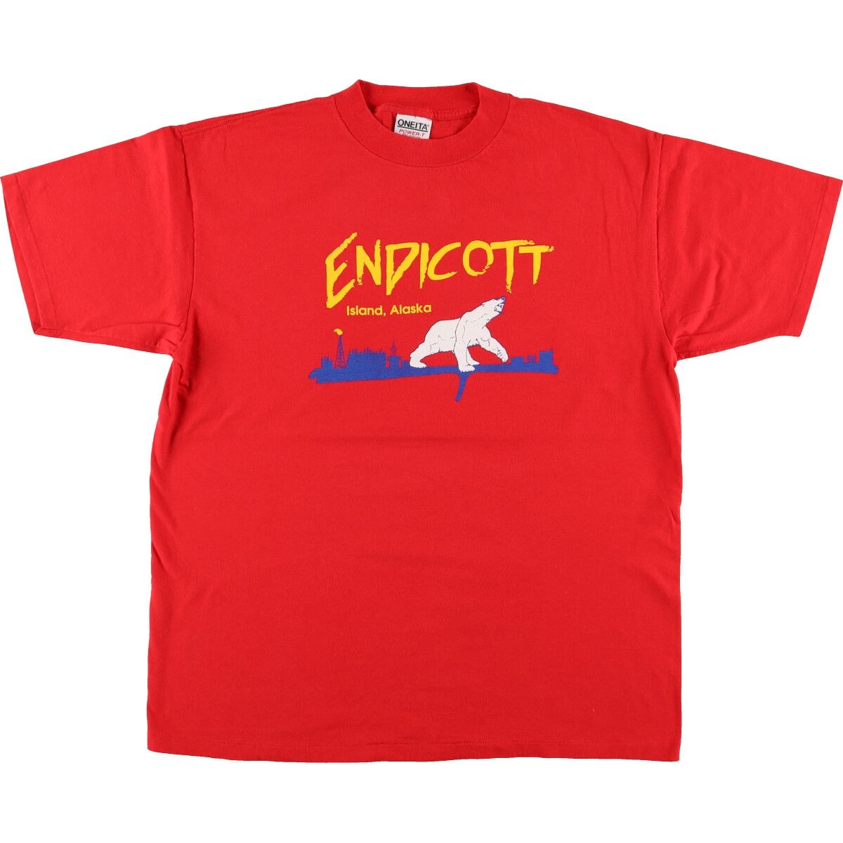 古着 90年代 オニータ ONEITA クマ柄 アニマルTシャツ USA製 メンズXL 