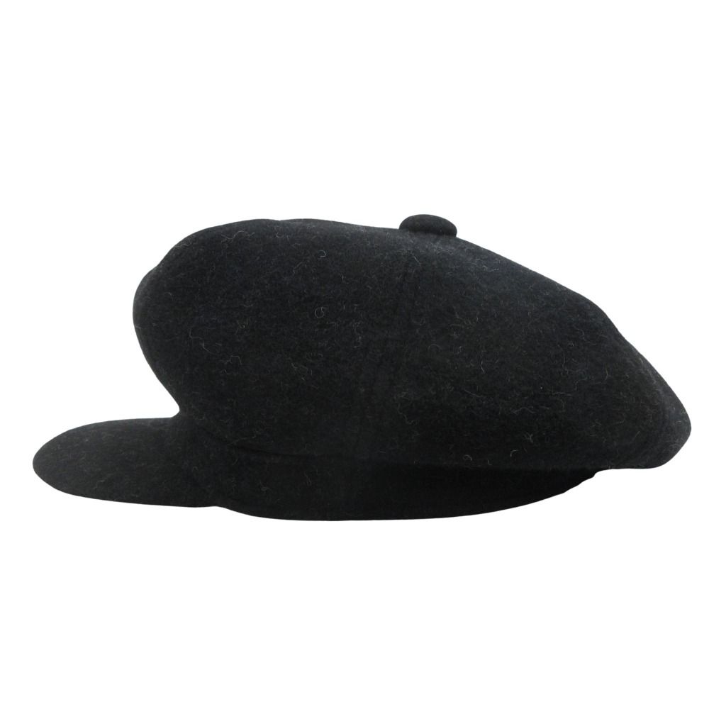 ♥ Paul Smith ポールスミス ウール ダブルフェイス キャスケット 帽子 ロゴ 刺繍 黒 ブラック メンズ レディース 古着