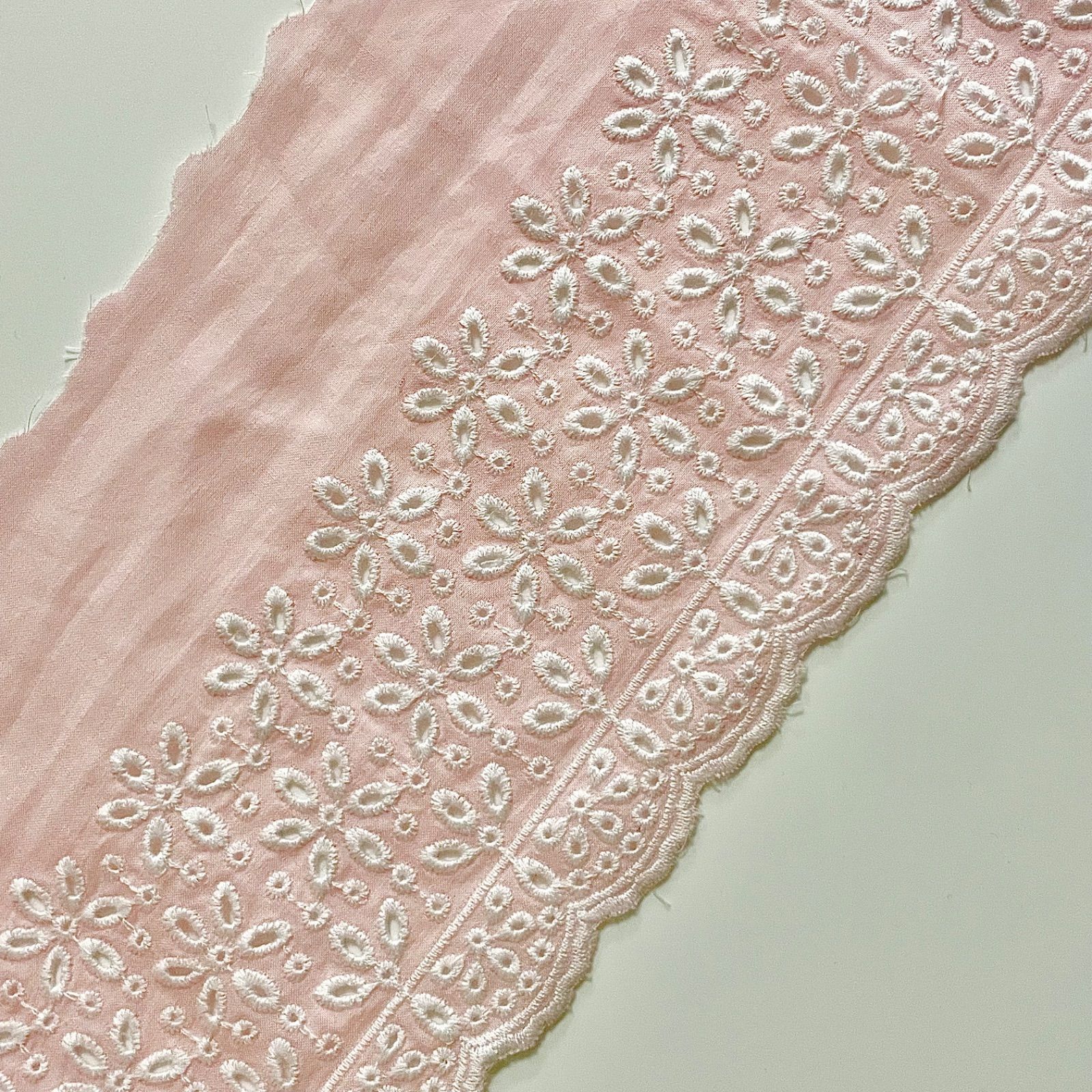 13cm*3m 幅約13cm 長さ3m コットン 刺繍生地 レース 花柄