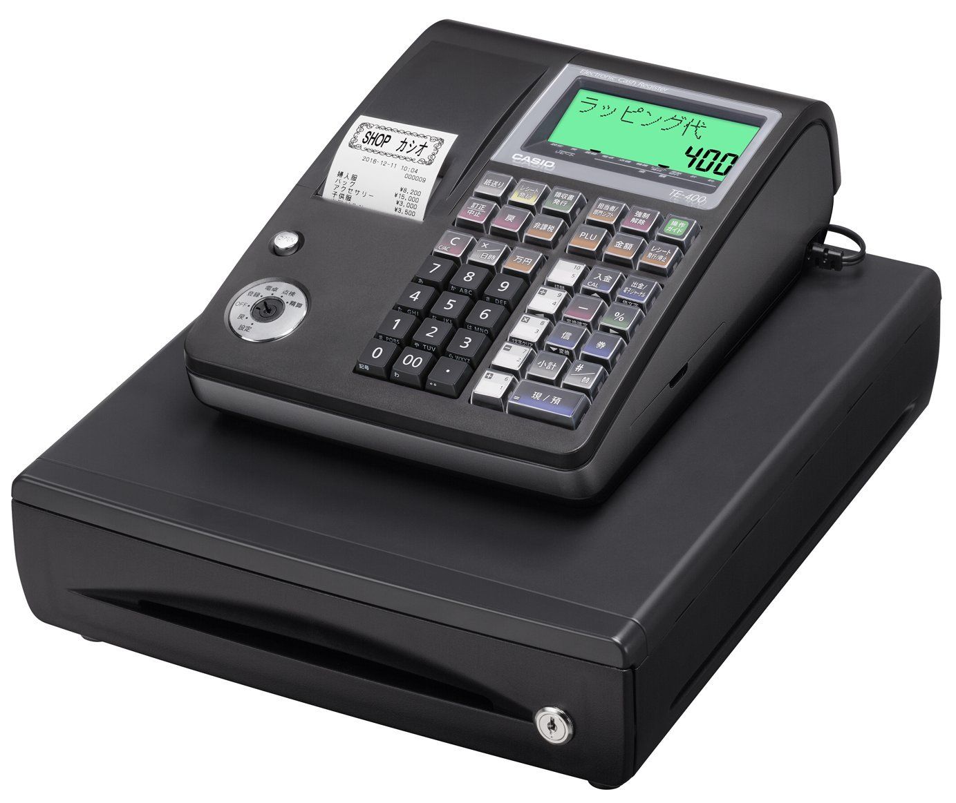 未使用】カシオ レジスター 10部門 ドロア分離型 TE-400-RD レッド