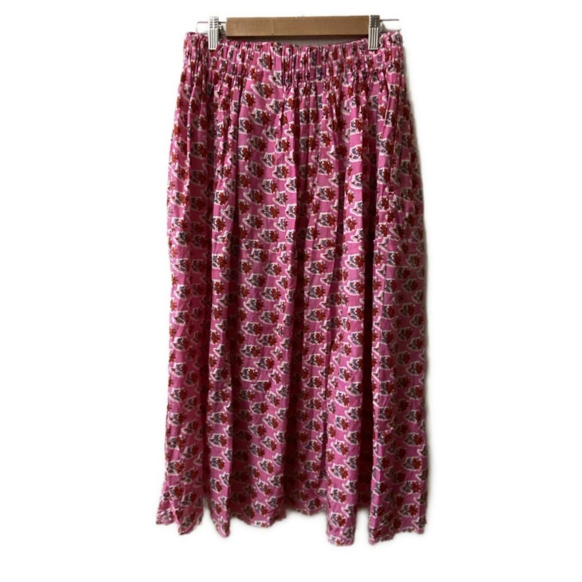 tao タオ ロングスカート レディース - ピンク×レッド×グレー マキシ丈|花柄