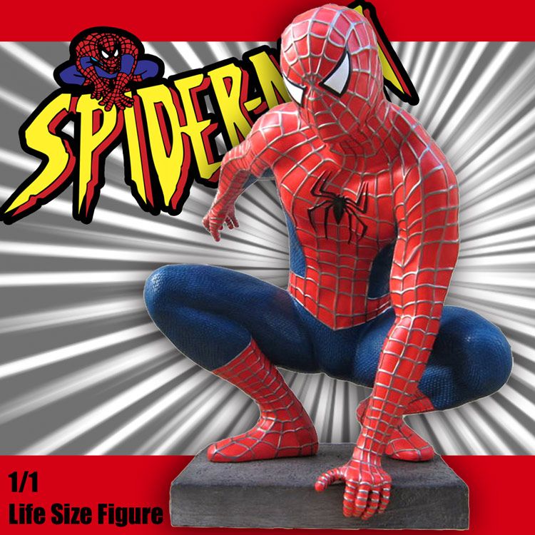 等身大フィギュア スパイダーマン しゃがみ・台座付き 高さ121cm FRP製 SPIDERMAN アメキャラ アメリカ雑貨 - メルカリ