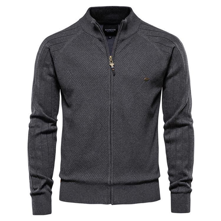 ニット メンズ ゴルフウェア ニットジャケット ゴルフ ゴルフウェア 長袖 コットン トップス ジップアップ ゴルフニット ファスナー スタンド スポーツウェア フルジップ 綿 大人 スポーツ yskma603547