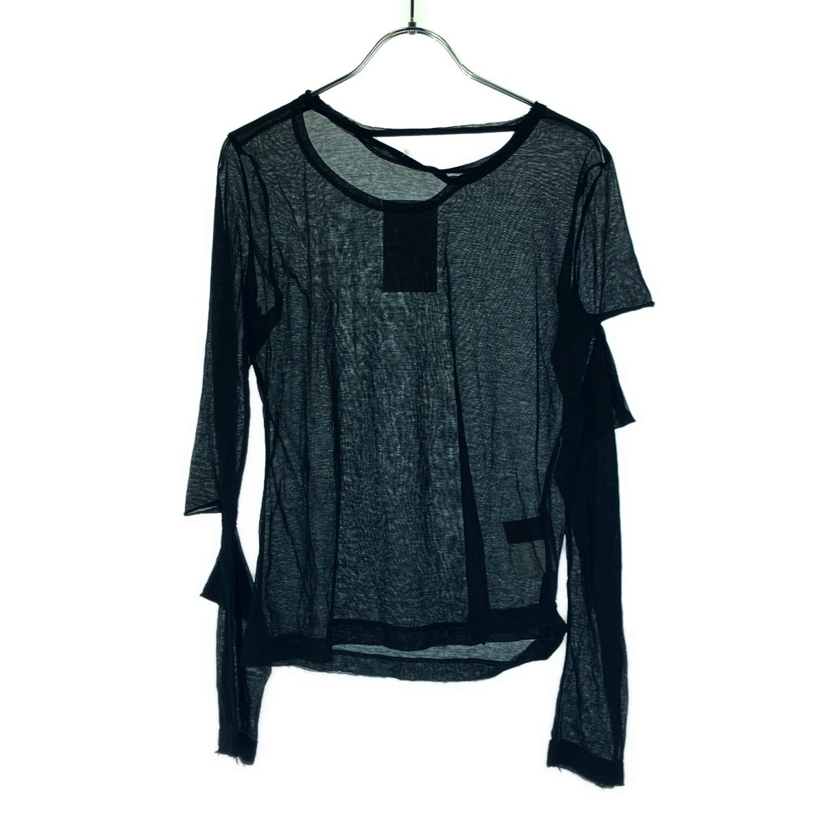 LIMI feu リミフゥ 23SS ダブルネック ロングスリーブシアーカットソー