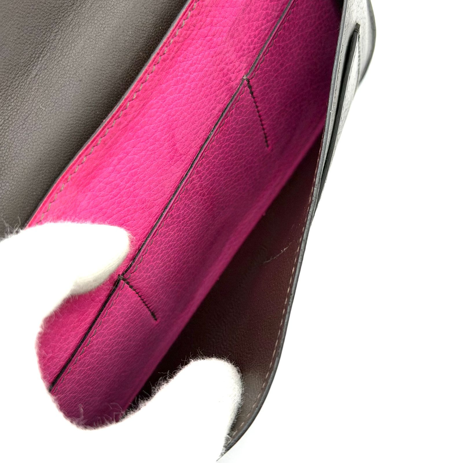 エルメス ドゴンデュオ バイカラー HERMES 二つ折り財布 ダーク  