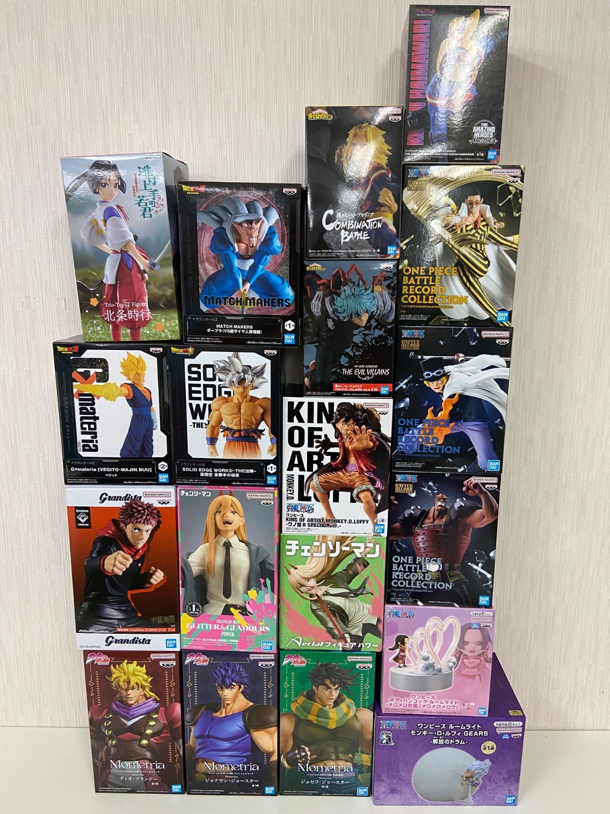 未開封 ジャンプ系フィギュア まとめ 計19点 ワンピース ジョジョの奇妙な冒険 ドラゴンボール チェンソーマン 僕のヒーローアカデミア 呪術廻戦 その他 プライズ バンダイ バンプレスト （ME28-2595）