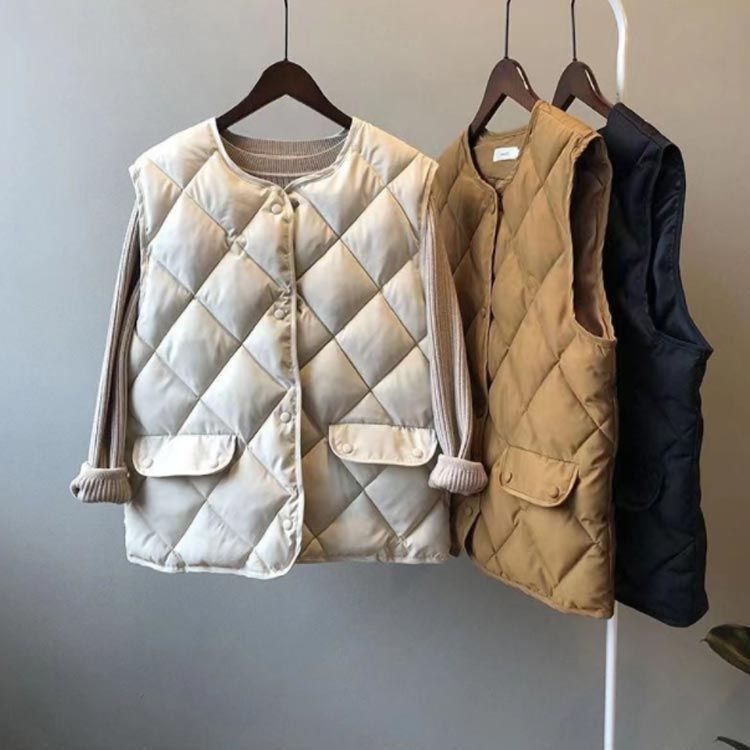 アイボリー キルティングダウンベスト ZARA キルティングベスト ダウン リボン 白 アイボリー M