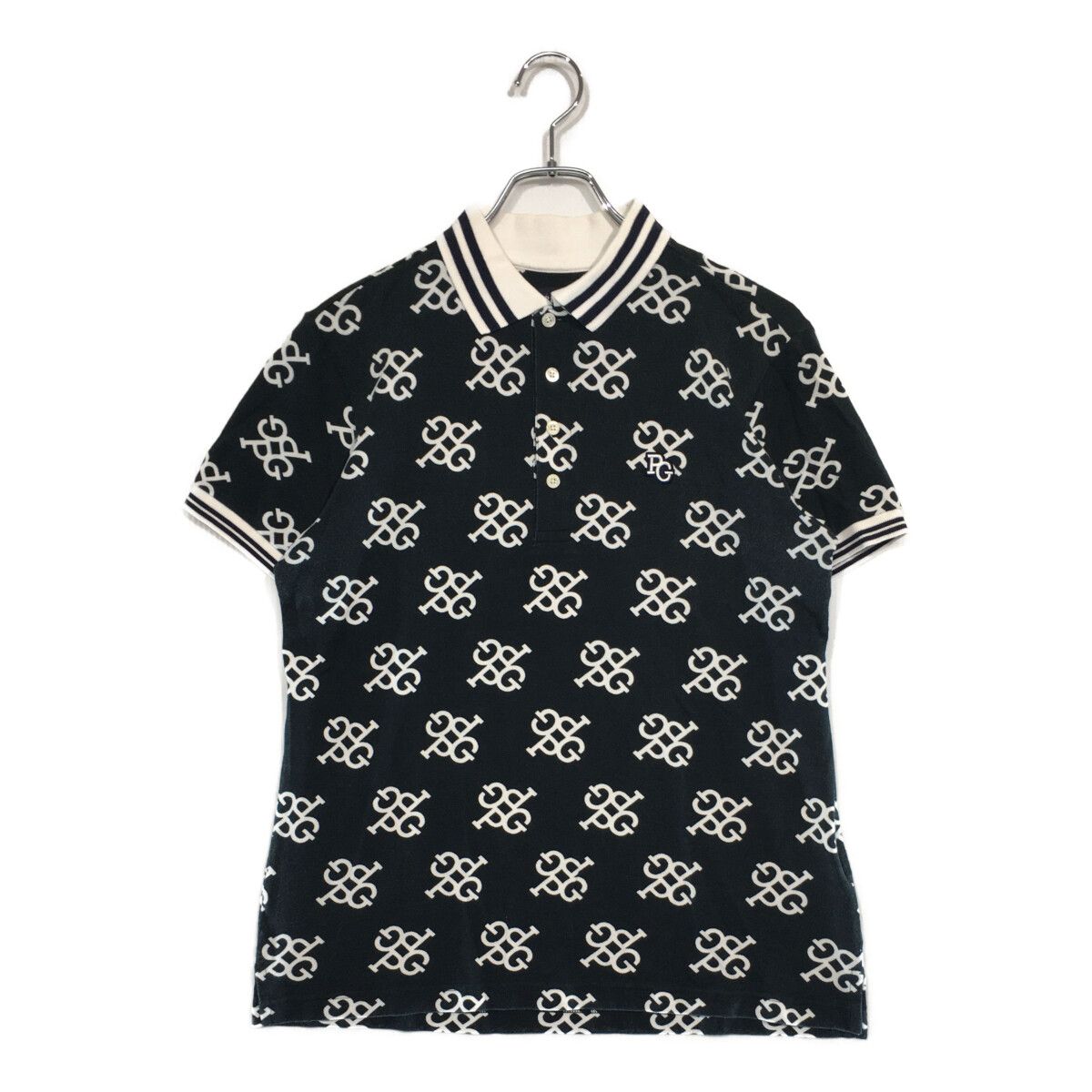 ★美品★ PEARLY GATES メンズ ポロシャツ グレー サイズ4 中古 メンズ パーリーゲイツ PEARLY GATES 半袖ポロシャツ 4(M