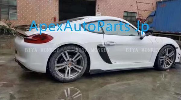 ポルシェ ケイマン 981 2013 - 2015年 カーボン リア トランクスポイラー リアウイング リアスポイラー 外装カスタム