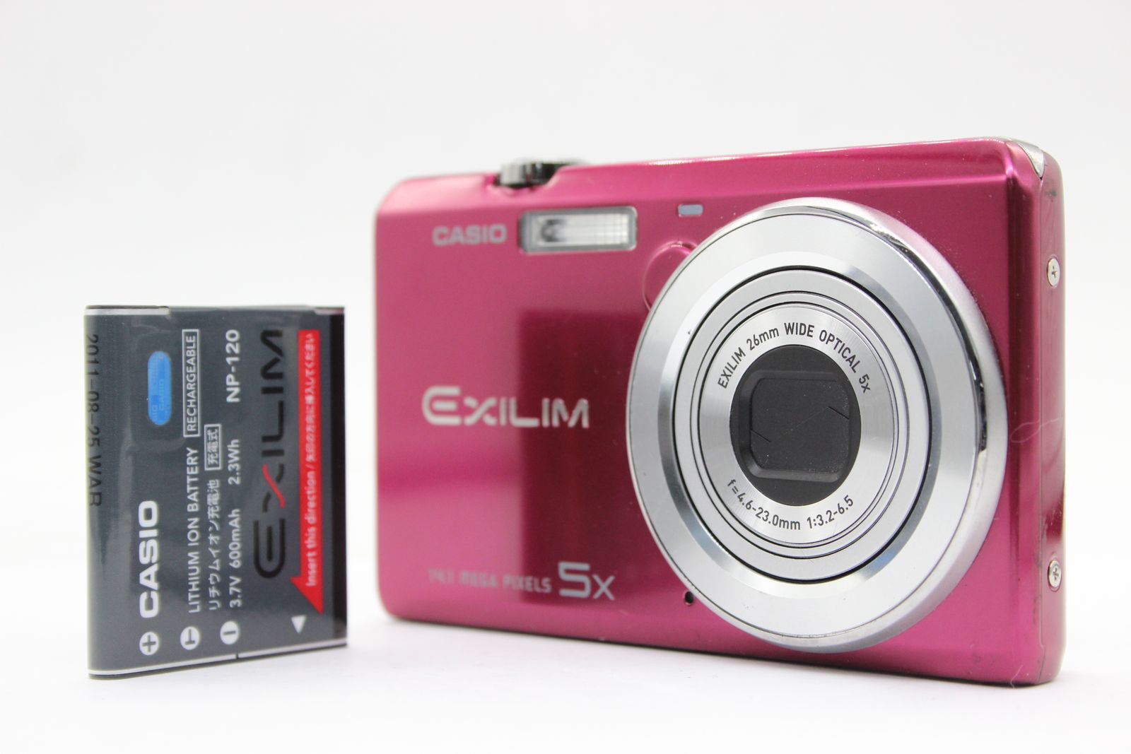 返品保証】 カシオ Casio Exilim EX-ZS10 ピンク 26mm Wide 5x 