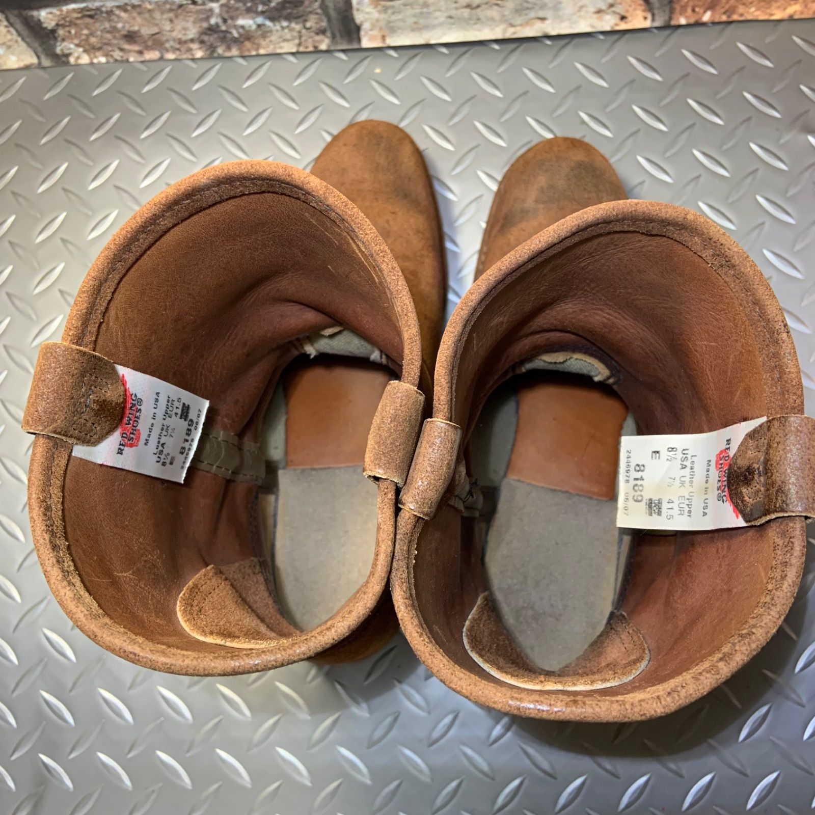 ☆REDWING 8189 ペコスブーツ 2007年製 US8.5E (24L2-8189-85) レッド