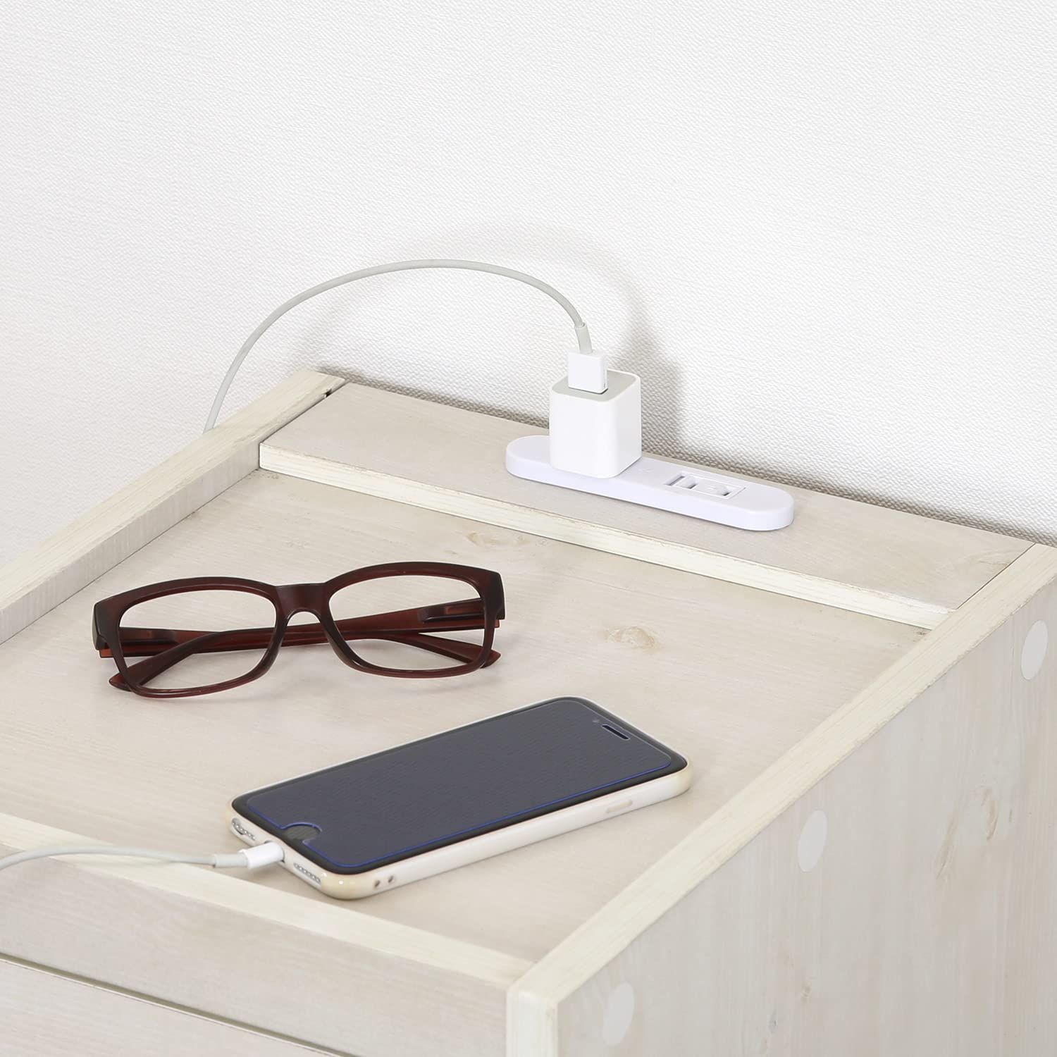 ははは 在庫処分』 A4対応 収納棚 引き出し 2口コンセント付き ホワイト 幅30