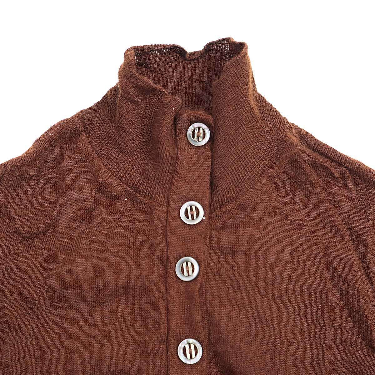 HERMES エルメス Cashmere knit Hボタンカシミヤハイネック
