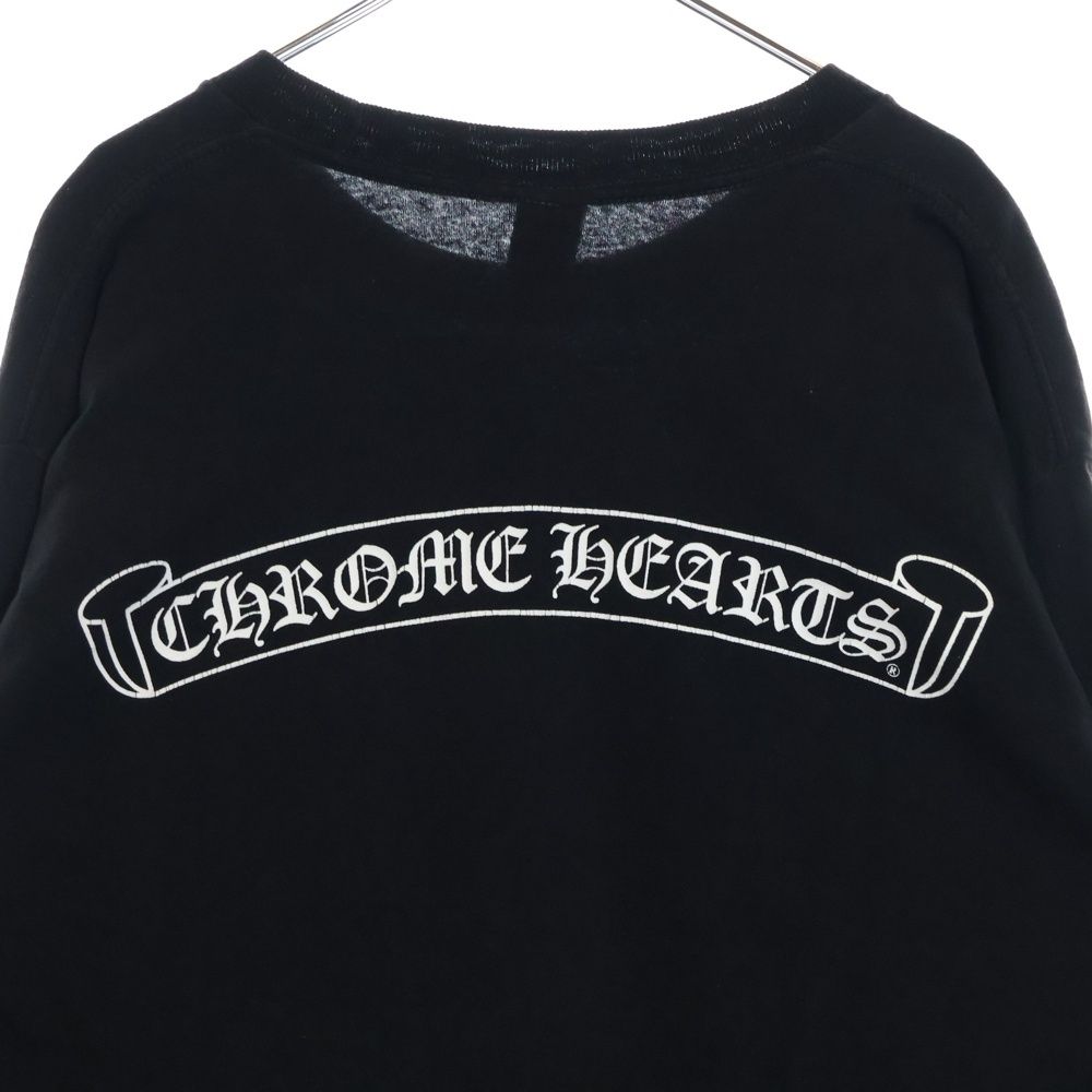 CHROME HEARTS バックプリント　スクロールラベル　長袖Tシャツ　黒 Chrome Hearts - CHROME HEARTS クロムハーツ バックスクロール