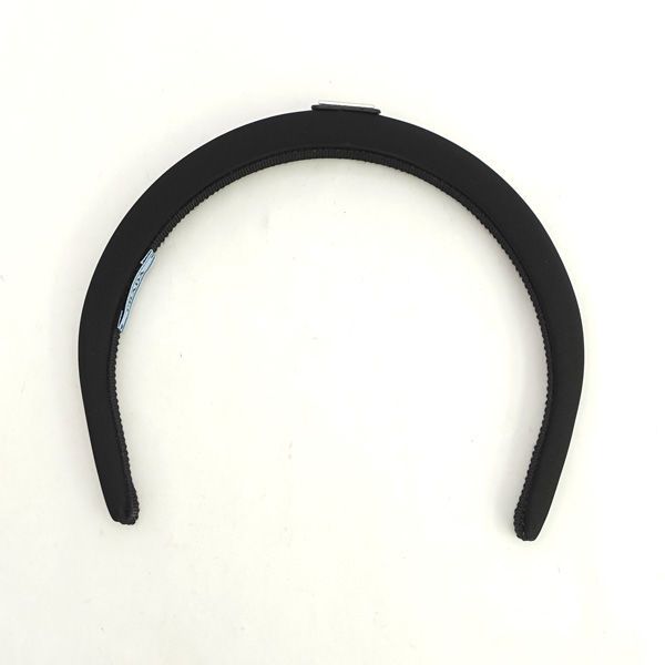 PRADA プラダ トライアングルロゴ カチューシャ ヘア ブラック 1IH020 ブランド