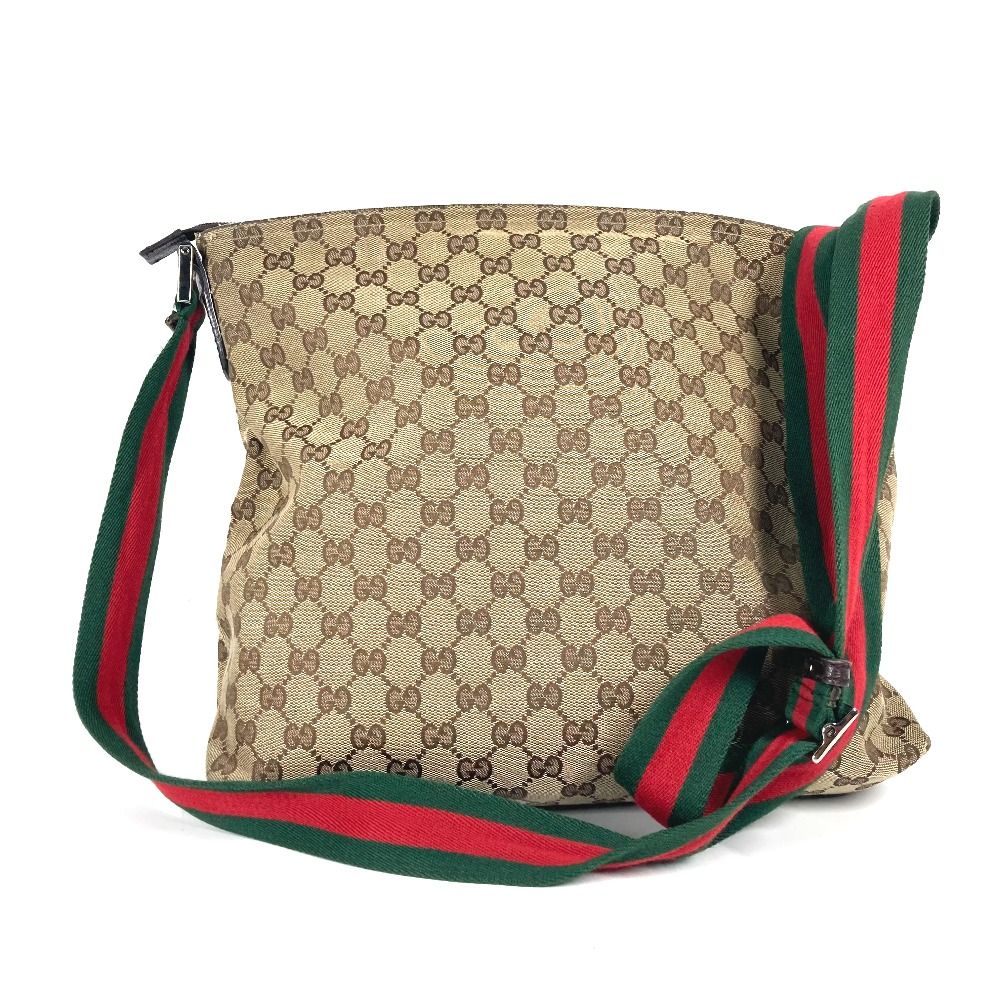 美品 GUCCI グッチ シェリーライン ベージュ シルバー金具 GG