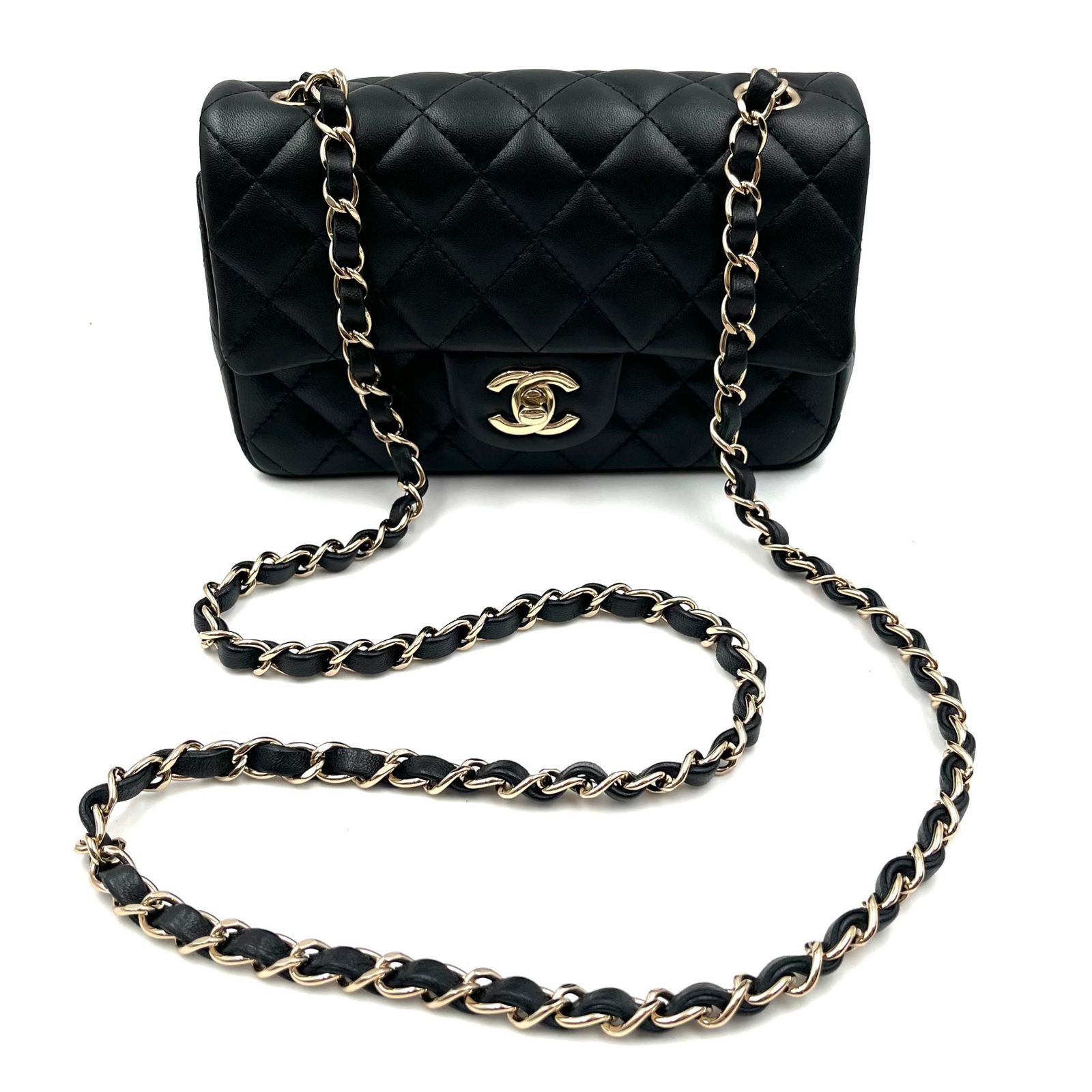 極美品】CHANEL シャネル ミニマトラッセ ラムスキン ブラック ミニ 