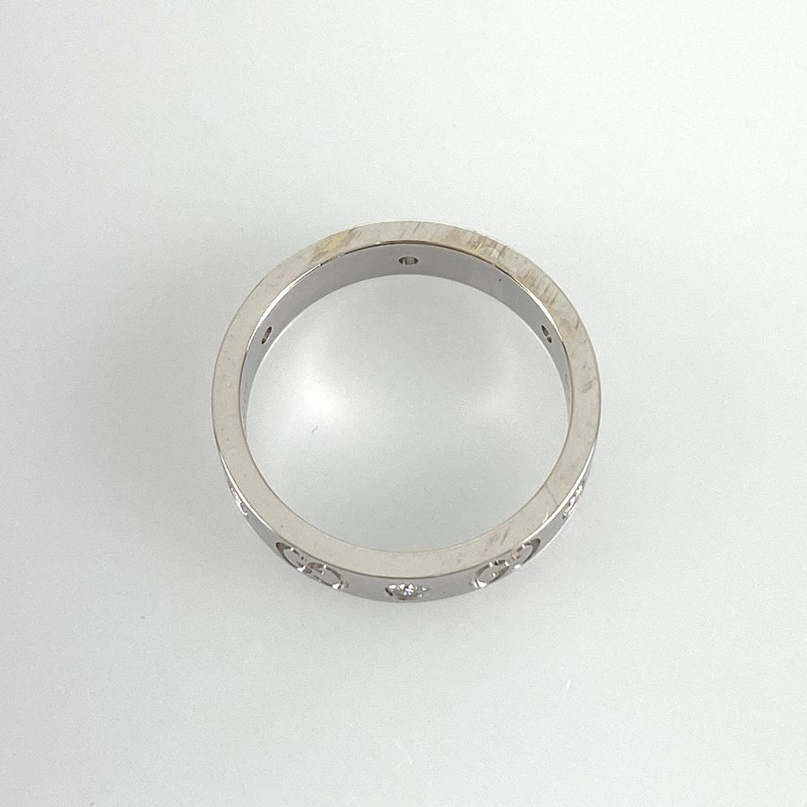 グッチ GUCCI アイコン リング K18WG ダイヤモンド 10号(50) 6Pダイヤ  
