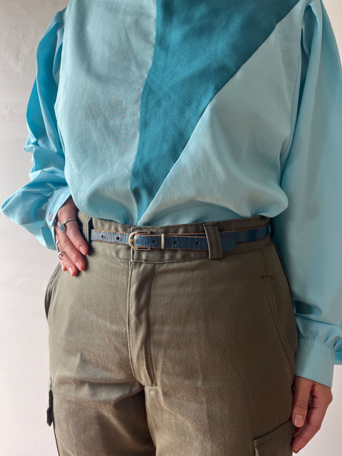 leather narrow belt made in France