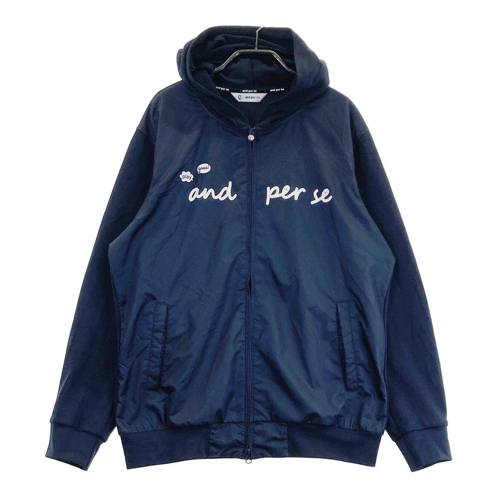 サイズ：LL AND PER SE アンパスィ 切替 ジップパーカー ネイビー系