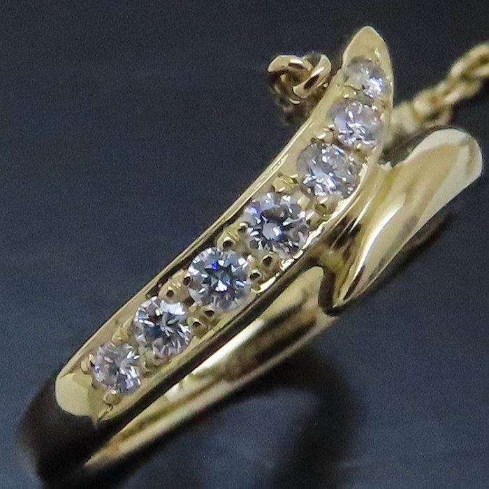 Queen クイーン ダイヤモンド リング 指輪 2連チェーン付き  