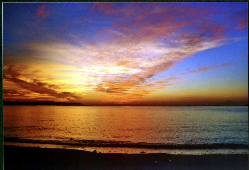 ★展示品★紫に染まる鏡ケ浦(館山)/額付/オリジナルプリント ☆展示品☆紫に染まる鏡ケ浦(館山)/額付/オリジナルプリント