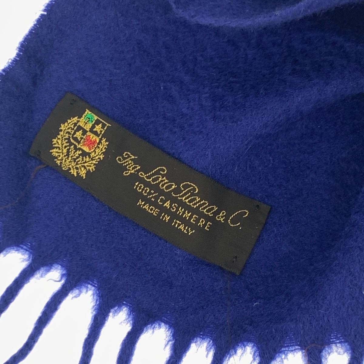 LORO PIANA ロロピアーナ マフラー ブルー カシミヤ100