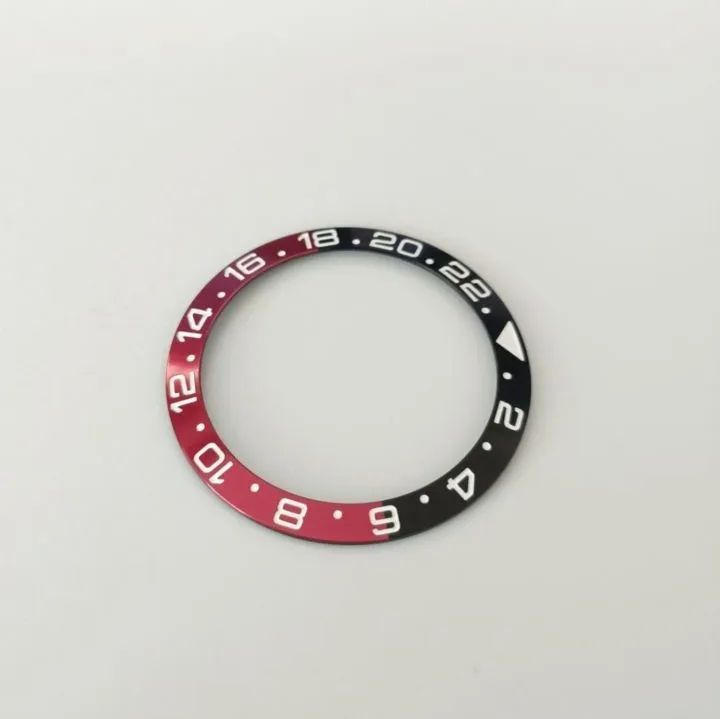 腕時計 修理交換用 社外部品 セラミック ベゼル インサート 黒赤