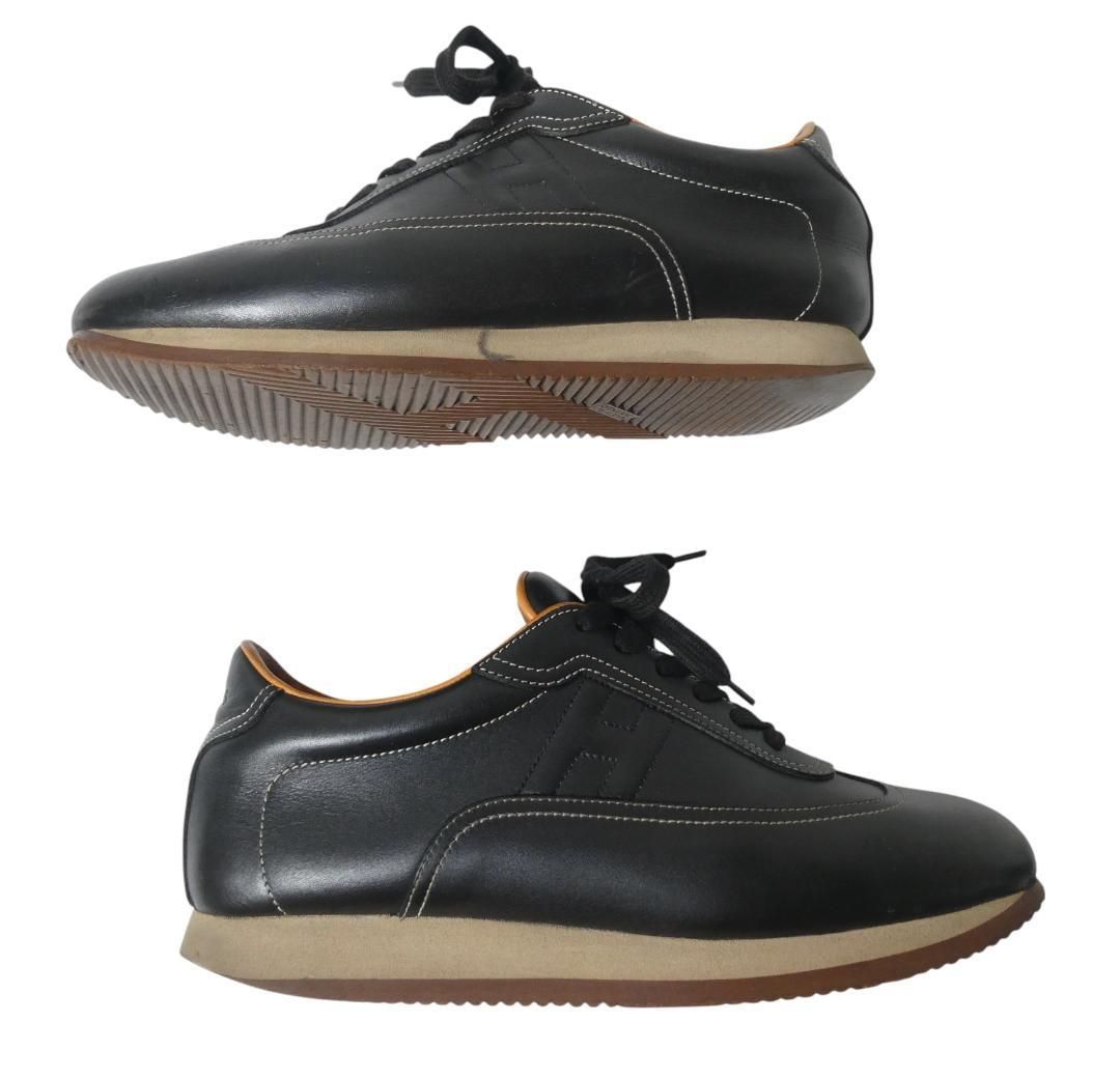 HERMES エルメス サイズ41.5 約26.5㎝ クイック レザー Hロゴ レース