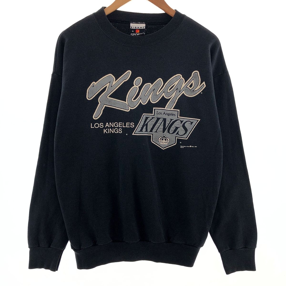 古着 90年代 SIGNAL NHL LOS ANGELES KINGS ロサンゼルスキングス プリントスウェットシャツ トレーナー USA製 メンズXL/eaa390051