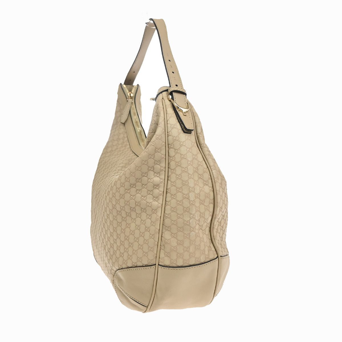 GUCCI グッチ ショルダーバッグ マイクロGG ベージュレザー