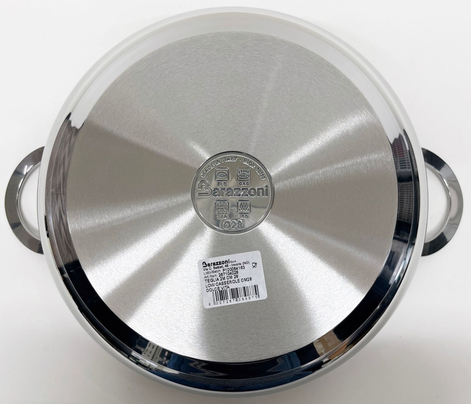 Barazzoni 蓋付 ローキャセロール 28cm MY LADY ステンレス Barazzoni