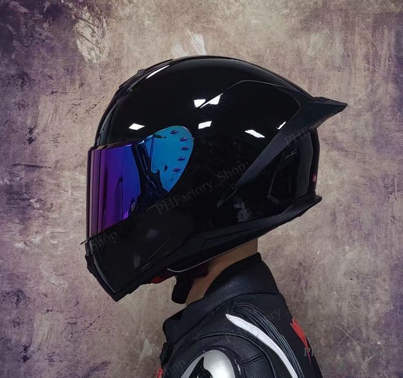 ヘルメット フルフェイスヘルメット バイク DOT認証 バイクヘルメット シールドヘルメット 耐久性 安全性 通気性 男女兼用 シールド6色選択可 おしゃれ ライトブラック B32