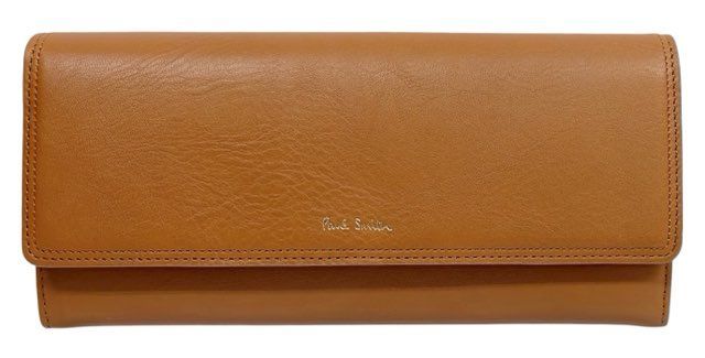 未使用 ポールスミス 長財布 レザー ロゴ 　キャメル　ブラウン　レッド　ケースあり 財布 牛革　メンズ レディース Paul Smith 二つ折り BWD096 未使用 ポールスミス 長財布 レザー ロゴ キャメル ブラウン レッド
