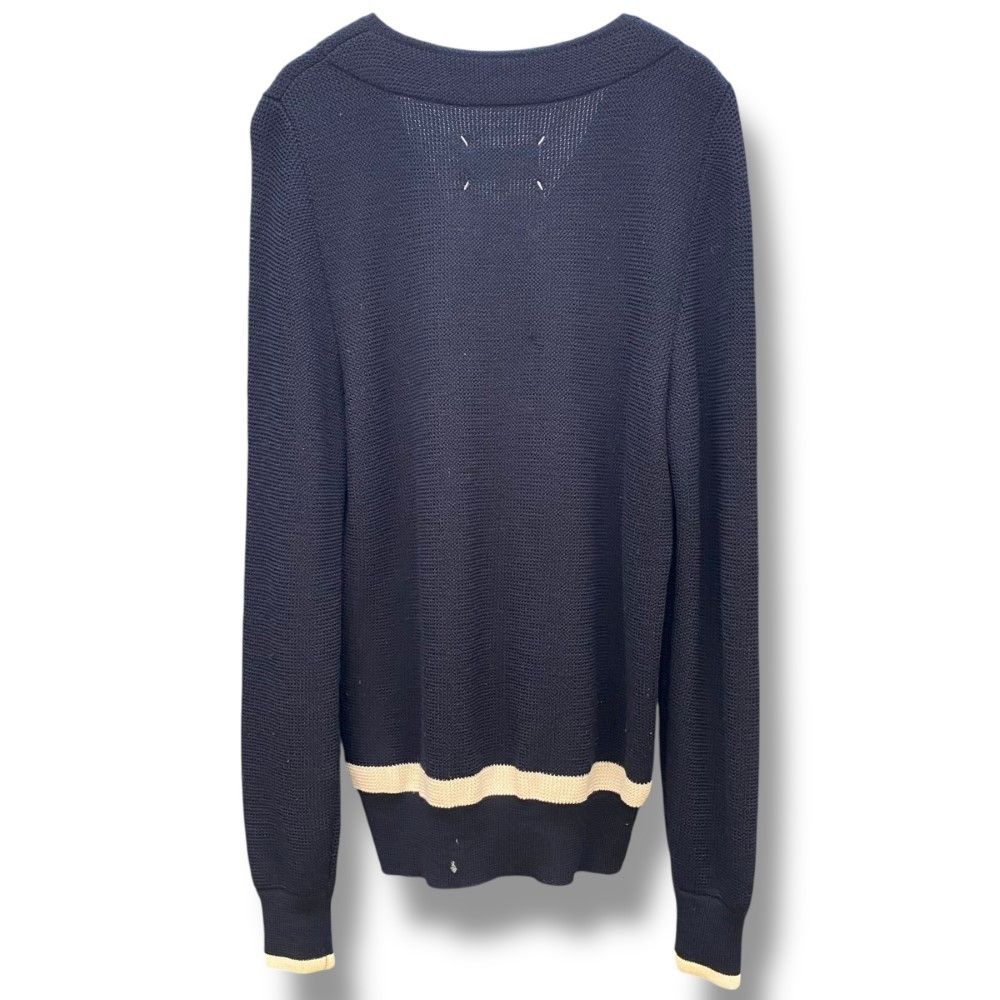 Maison Martin Margiela ネイビー Vネックニット POST JUNK / MAISON MARTIN MARGIELA 10 / 07AW V-Neck Knit [XL]