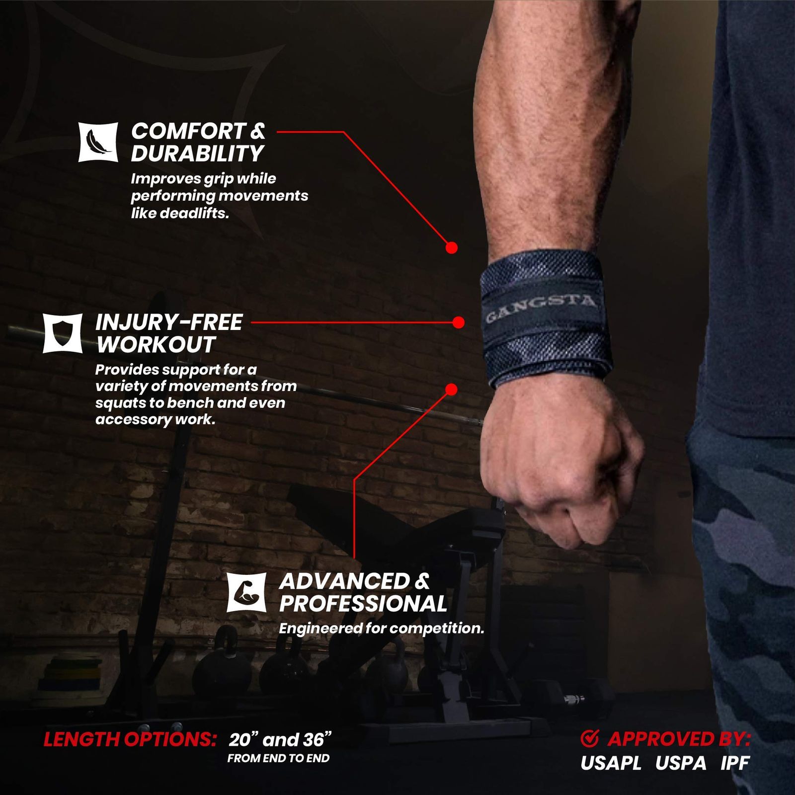 Sling Shot Gangstaラップ 20 ブラック迷彩