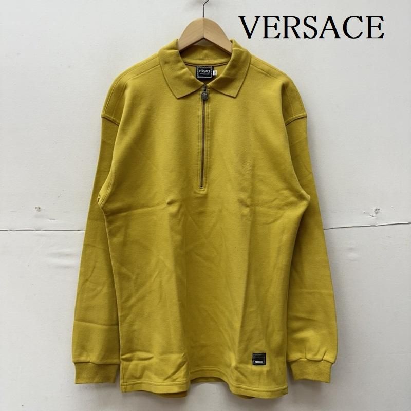 VERSACE ヴェルサーチ トレーナー 長袖 JEANS COUTURE メデューサ ハーフ ジップ 刺繍 リブ襟 スウェット