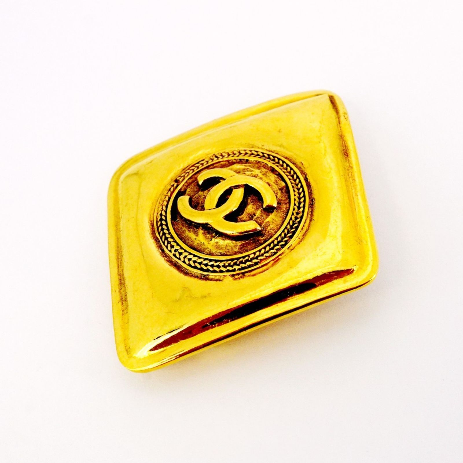 シャネル Chanel シャネル ブローチ ココマーク 菱形 GPメッキ ゴールドレディース