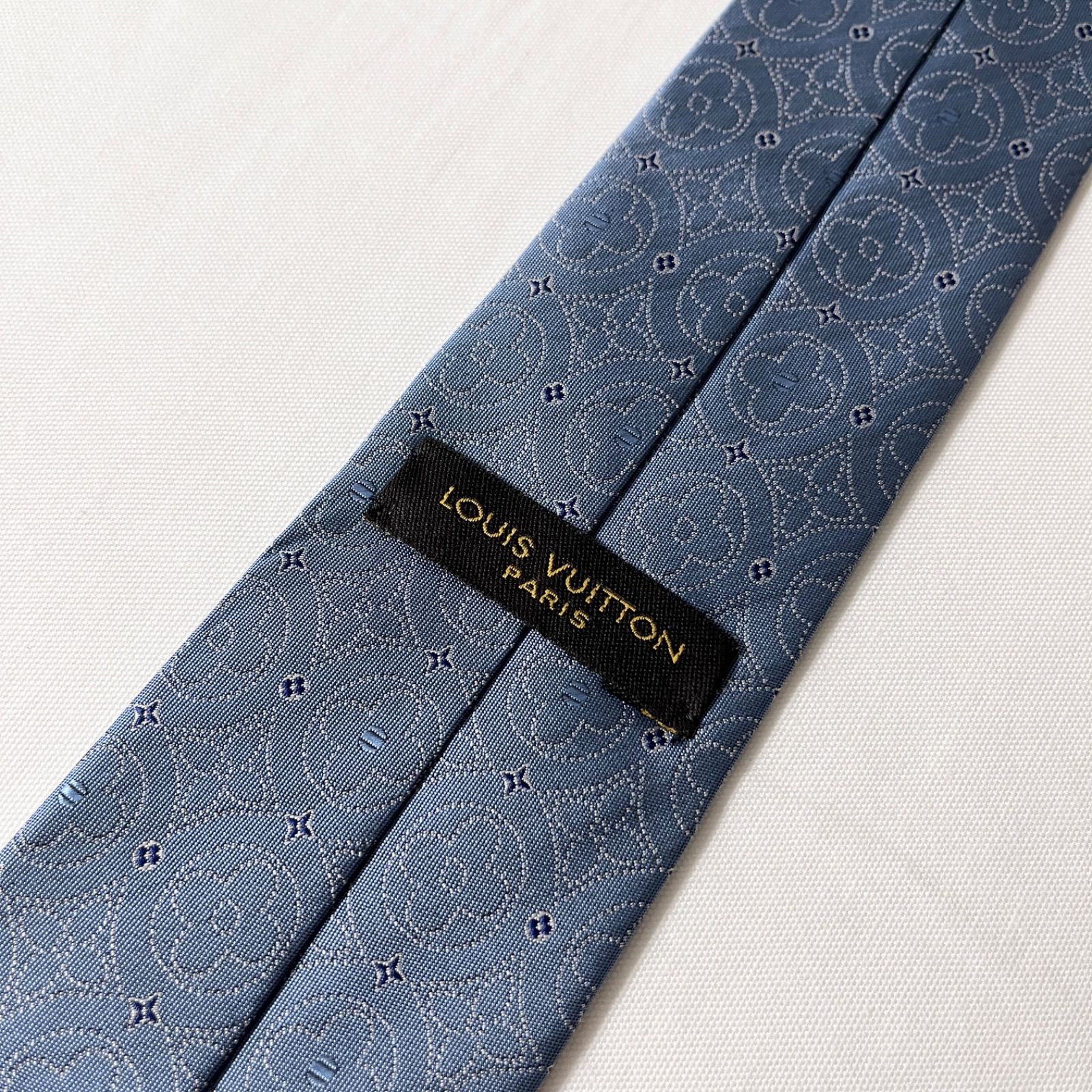 美品 LOUIS VUITTON ルイヴィトン ネクタイ シルク100% ブルー系