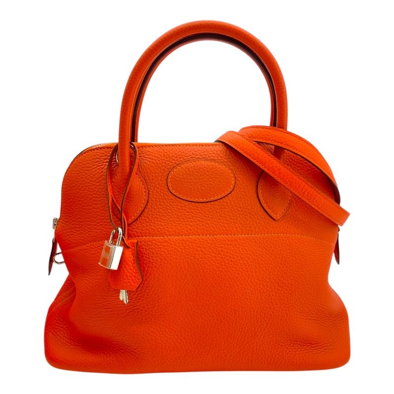 エルメス HERMES ボリード31 □R刻印 オレンジ SV金具 トリヨン