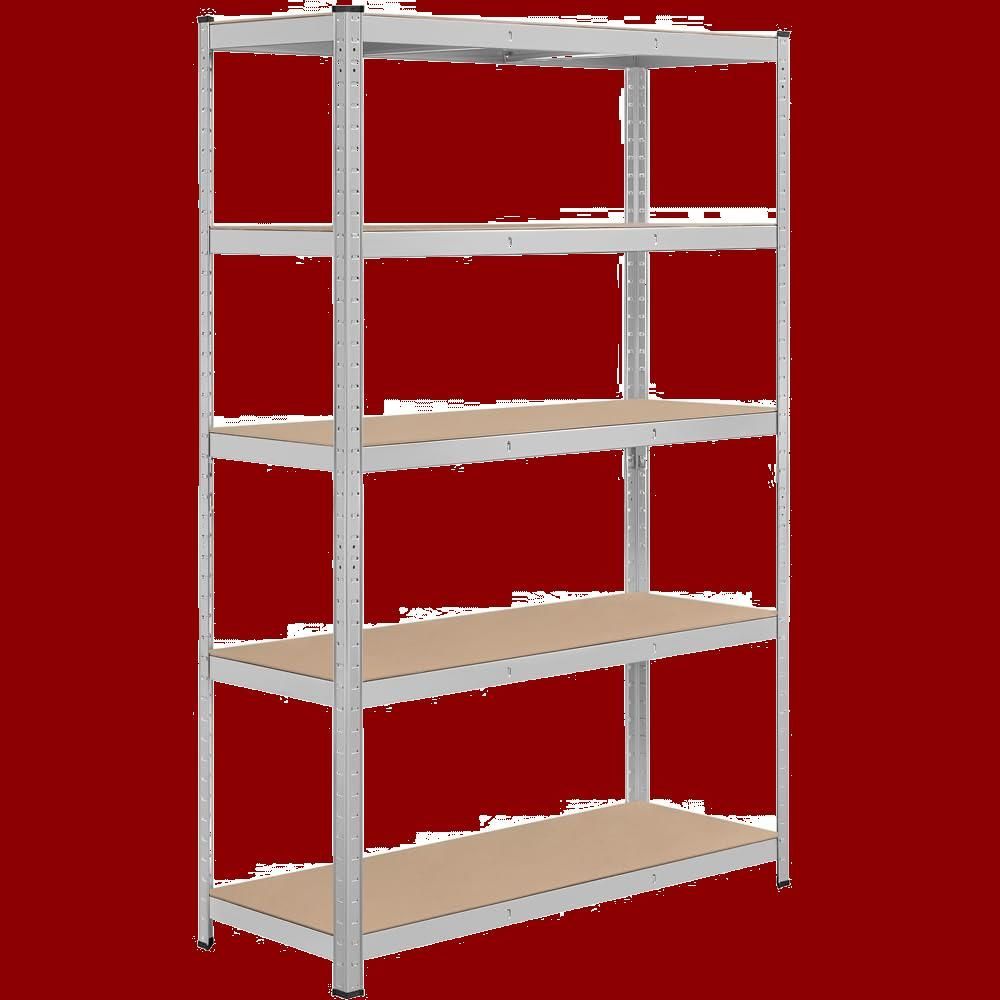 耐荷重875kg 高さ調節可 幅120 防サビ加工 収納ラック ネジなし 収納棚 組立簡単 オープンシェルフ キッチン ステンレスラック 物置 メタルラック 倉庫 5段 ガレージ 120x45x180cm ゴム製キャップ付き スチールラック 手袋付