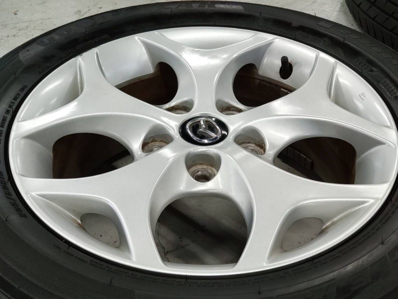 中古サマータイヤセット マツダ純正 16インチ 6.5J+50 4H-100 ダンロップ ルマン5 195/45R16 中古アルミ マツダ アテンザ純正 16インチ 6.5J +50 5H114.3 新品夏タイヤ