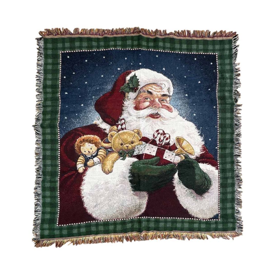 vintage ラグ カーペット、クリスマス、サンタクロース、おもちゃ、雪625 vintage ラグ カーペット、クリスマス、サンタクロース