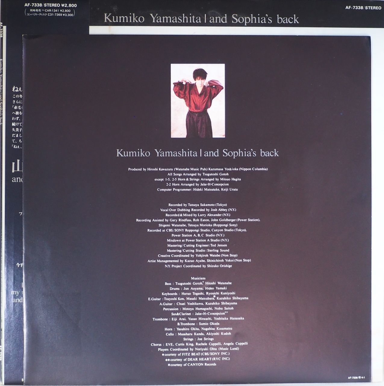 1985年 Sophia's back CDアルバム 山下久美子 ステッカー Yahoo